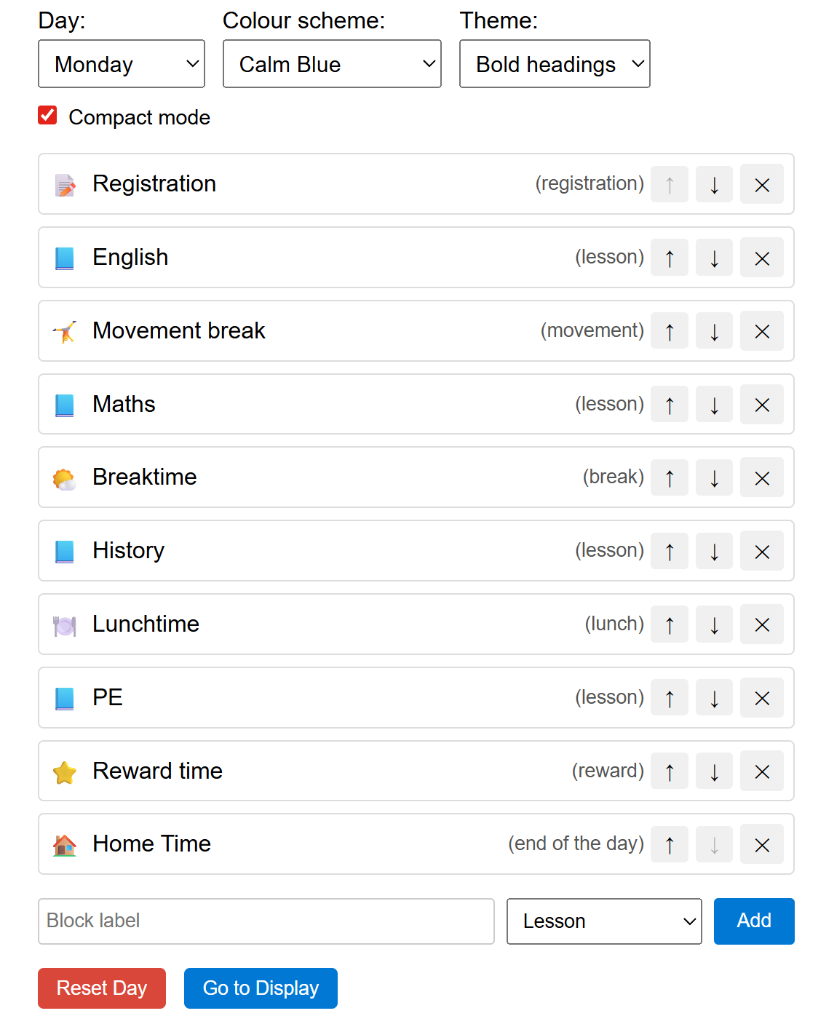 Now and Next - Planner View